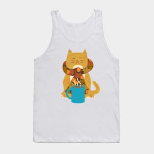 Cozy Coffee Cat Tank Top